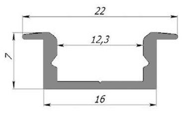 Анодований врізний профіль ЛПВ-7 світлодіодний UKRLED (20719)