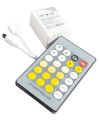 Контроллер 2-цветных лент IR-пульт 24 кнопки 144 Вт double color (20387)